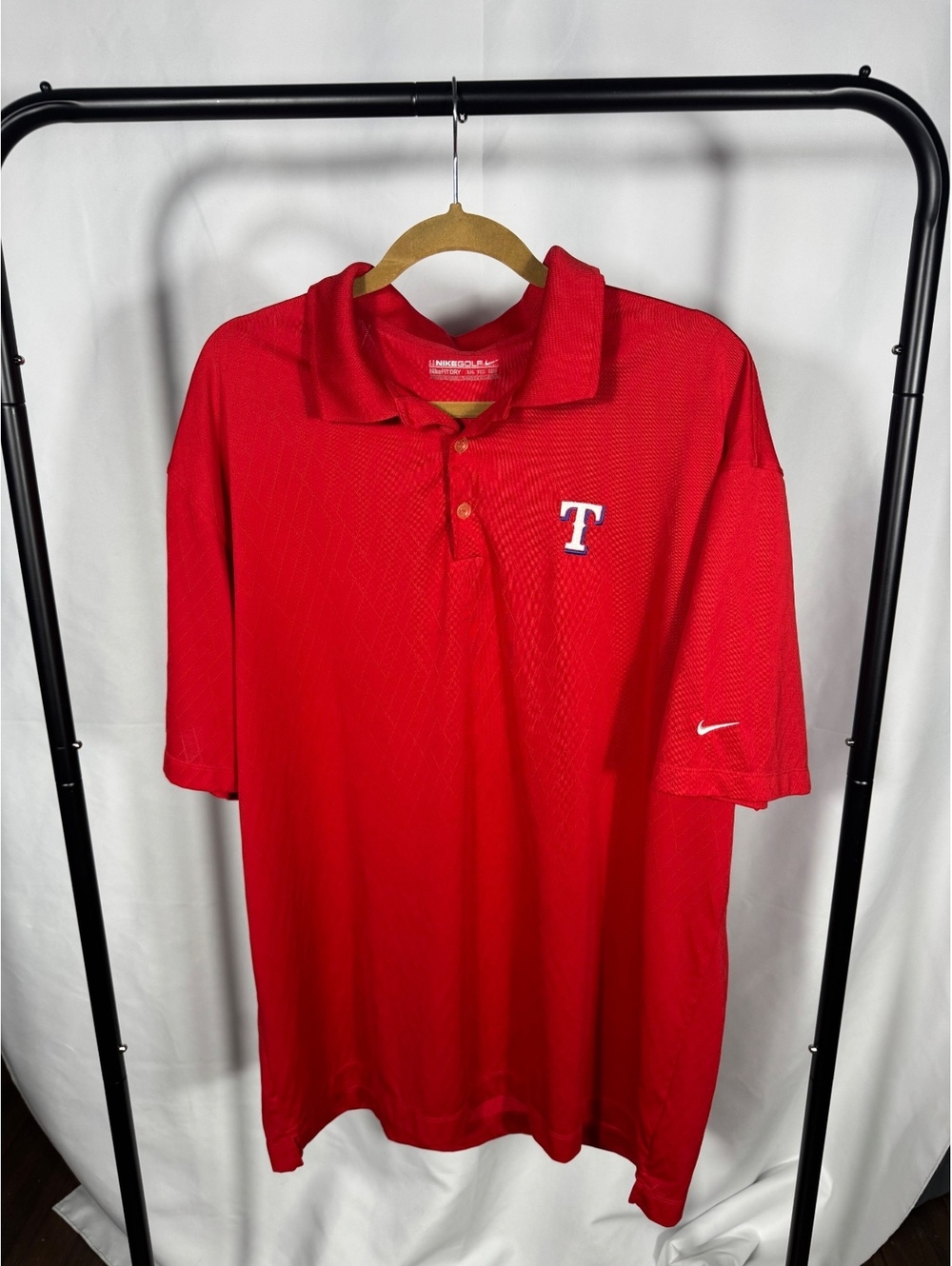 Nike Texas Rangers Golf Red Dri-FIT Polo Shirt XL